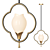 Blossom Glass Brass Designer Lamp 3D model small image 1