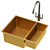 Sleek Stainless Steel Kitchen Sink 3D model small image 3