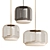 Sleek Metal Glass Pendant Lights 3D model small image 1