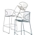 BOLONIA Steel Stool&Table Set 3D model small image 2