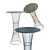 BOLONIA Steel Stool&Table Set 3D model small image 3