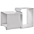 Sleek Steel Side Table 3D model small image 3