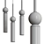 Elegant Modern Metal Glass Sculpture 3D model small image 2