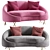 Modern Velvet Loveseat Lula - 3D Model 3D model small image 2