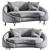 Modern Velvet Loveseat Lula - 3D Model 3D model small image 7