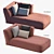 Contemporary Modular Chaise Lounge Module 3D model small image 2