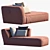 Contemporary Modular Chaise Lounge Module 3D model small image 3