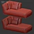 Contemporary Modular Chaise Lounge Module 3D model small image 5