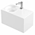 Scarabeo Cube Black Washbasin BIO 3D model small image 1