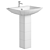 Elegant 24" Pedestal Sink 3D model small image 2