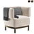 Modern Fabric Armchair by Lebom 3D model small image 1