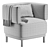 Modern Fabric Armchair by Lebom 3D model small image 5