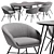 Modern Dining Chair & Table 3D model small image 1