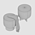 Bonaldo Belt & Cross Pouf 3D model small image 3