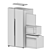 Haier White Built-In Kitchen Set 3D model small image 7
