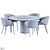 Reconstructed Marble Table & Chair 3D model small image 3