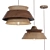  Geometric Wood Pendant Lamps 3D model small image 1