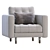 Stylish MORABO Armchair in Gray 3D model small image 1