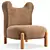 Cozy Sherpa Bear Kids Chair 3D model small image 1
