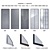 Modern Aluminum Door Panel Set 3D model small image 4