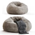 Bean Bag Chair with Throw 3D model small image 2