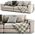 Contemporary Minotti Hamilton Sofa Set 3D model small image 3
