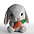 Rabbit Toy with Hair Fur 3D model small image 2