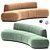 Modern Curved Fabric Sofa Rendering 3D model small image 1