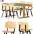 Modern Dining Set: Passerelle Table & Revolt Chair 3D model small image 1