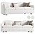 Chic Cream Boucle Sofa, 88K+ polys 3D model small image 1