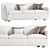 Chic Cream Boucle Sofa, 88K+ polys 3D model small image 2