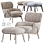 Elysia Armchair & Nino Ottoman 3D model small image 1