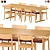 Modern Passerelle Dining Table Set 3D model small image 1