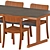 Modern Passerelle Dining Table Set 3D model small image 2