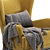 Luxury Oxford Velvet Armchair Yellow 3D model small image 4