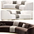 Elegant Pierre Sectional Sofa, Designer 3D model small image 2