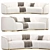 Elegant Pierre Sectional Sofa, Designer 3D model small image 3