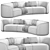 Elegant Pierre Sectional Sofa, Designer 3D model small image 4