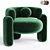 Modern Velvet Armchair by Royal Stranger 3D model small image 2
