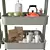 Sleek Design Kitchen Utility Cart 3D model small image 3