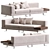 Elegant White Saddle-Hide Ottoman 3D model small image 1