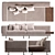 Elegant White Saddle-Hide Ottoman 3D model small image 4