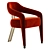 Modern White Boucle Dining Chair 3D model small image 3