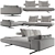 Elegant Flexform Wing Sofa 3D model small image 1