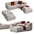 Sleek Studio Sofa Armrest Module 3D model small image 1