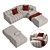 Sleek Studio Sofa Armrest Module 3D model small image 2