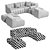 Sleek Studio Sofa Armrest Module 3D model small image 4