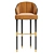 Luxury Mid-Century Bar Chair 3D model small image 3