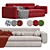 Modern Asymmetrical Sofa Design 3D model small image 1