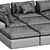 Navy Dream Sectional Sofa Set 3D model small image 3